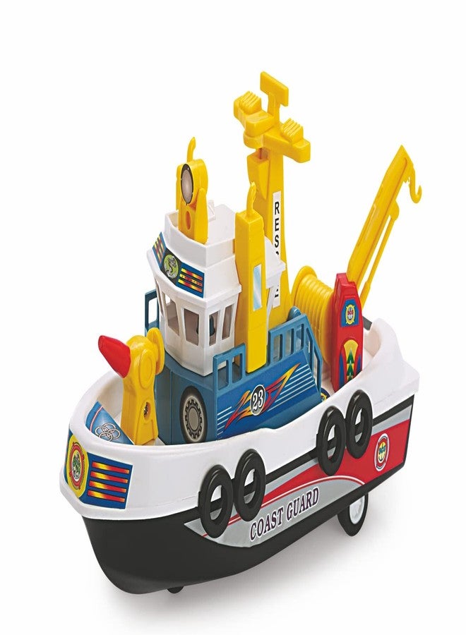 Shinsei City Harbour Boat Ship Maintenance Free Pullback Spring Action Race Toy Gift for Boys 3+ Years. Strong ABS Plastic, NO Sharp Edges, BIS Certified. Pack of 1, Color Yellow - Image 1